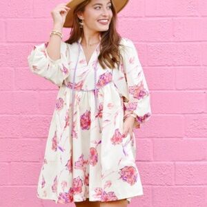 Entro Oversized Boho Floral Dress – Small